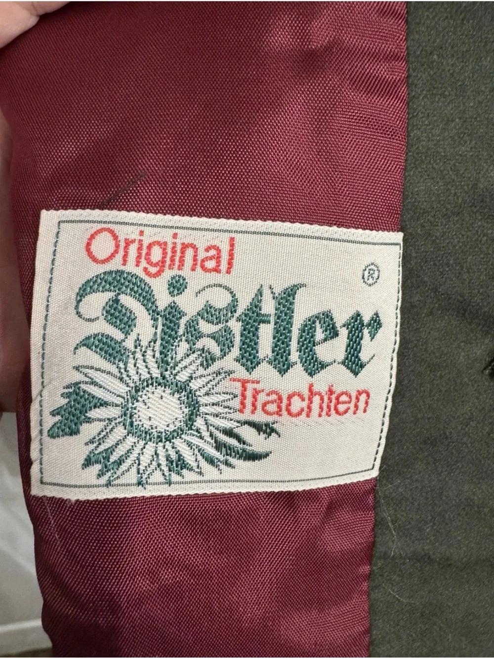 Vintage Austrian Trachten Jacket Janker Boiled Wool Green Velvet Alpine Coat 48